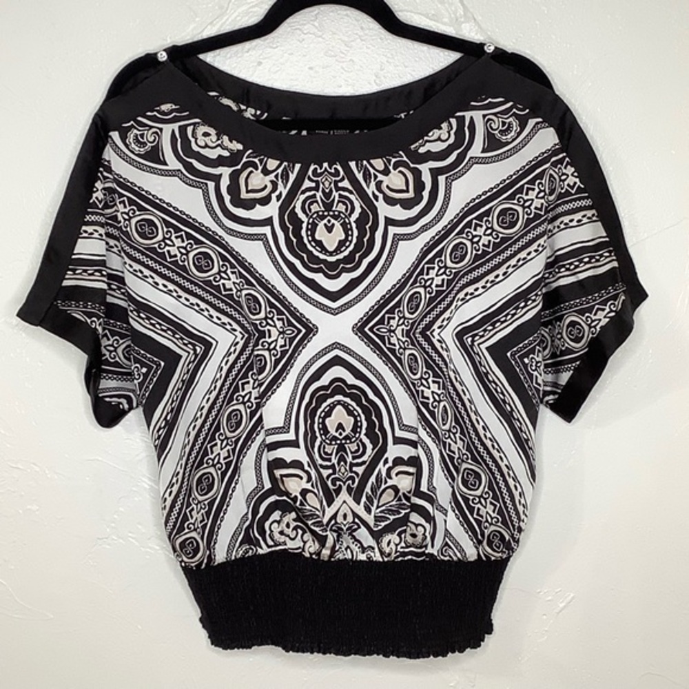 WHBM elastic waist band batwings cold shoulders blouse size small